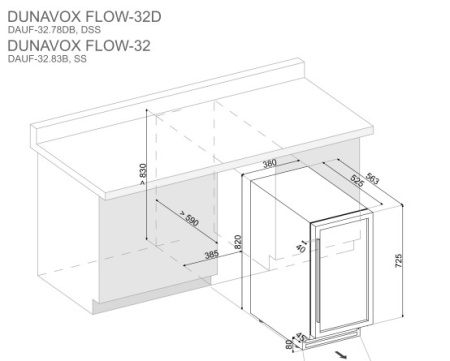 Винный шкаф Dunavox DAUF-32.78DB